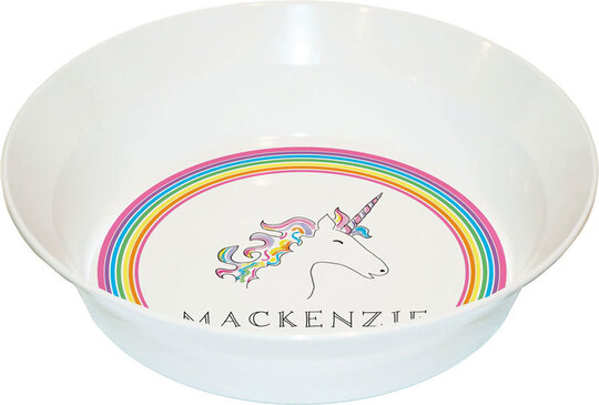 Unicorn Over The Rainbow Children's Melamine Bowl